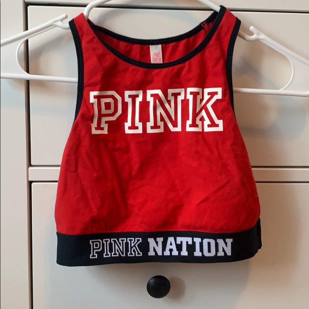 VS PINK CROPPED TANK